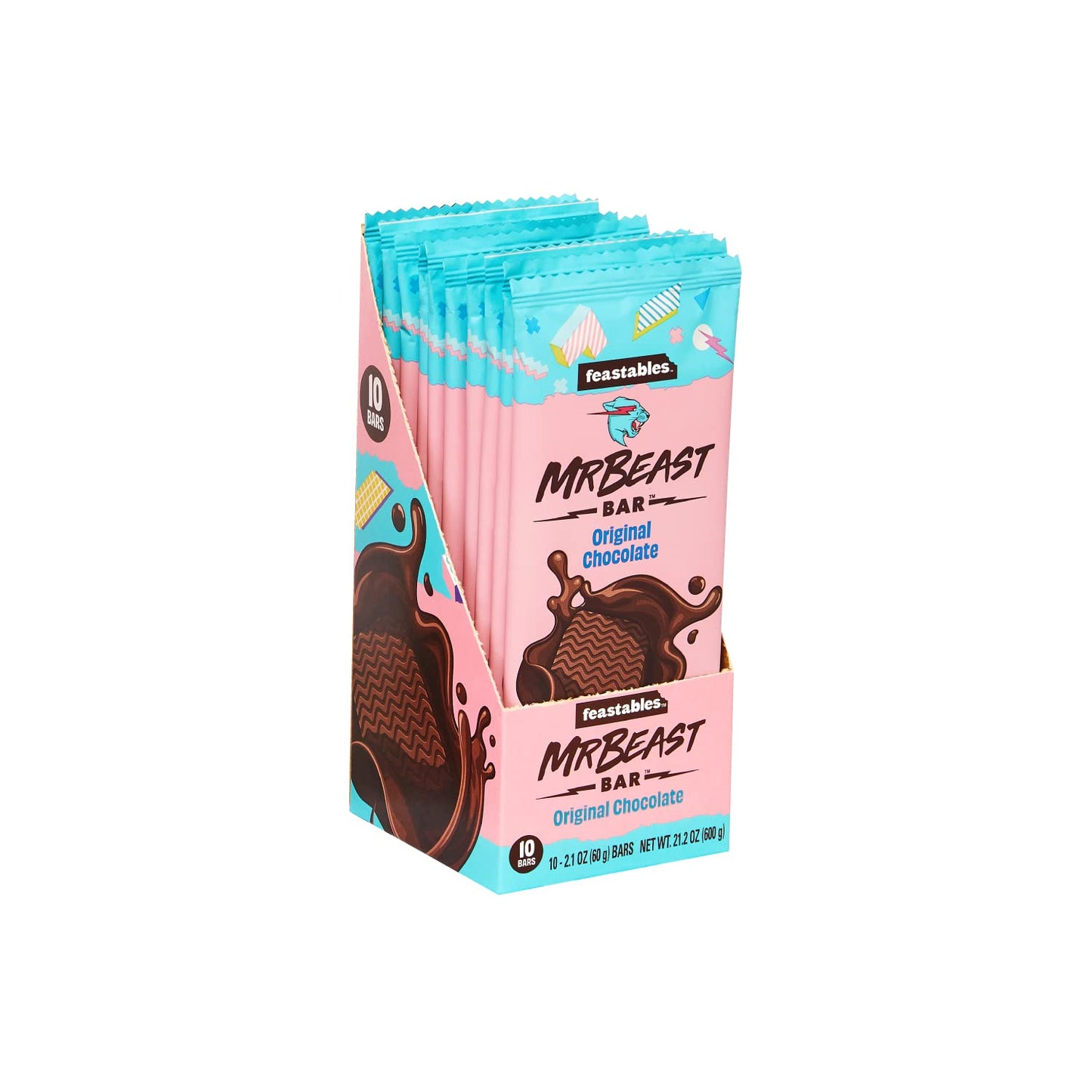 Mr Beast Chocolate Bar by Feastables (7 Flavors) (1 Bar & 10 Pack)