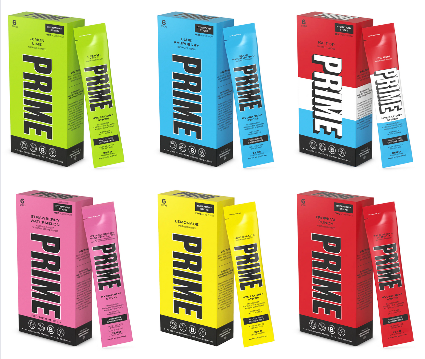 Prime Hydration + Stick Pack (6 Flavors) – Prime Wholesale Australia