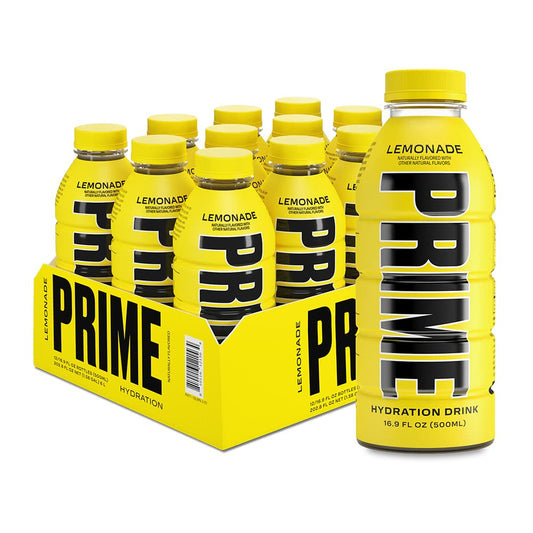 Prime Hydration Drink 'Lemonade' (1 Bottle or 12 Pack)